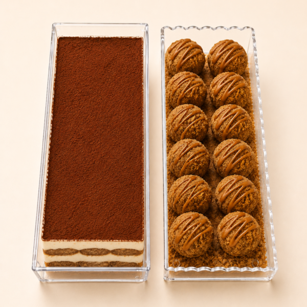 Premium Tiramisu Dessert Container & Serving Tray Set