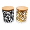 Arabesque Glass canister With Bamboo Lid