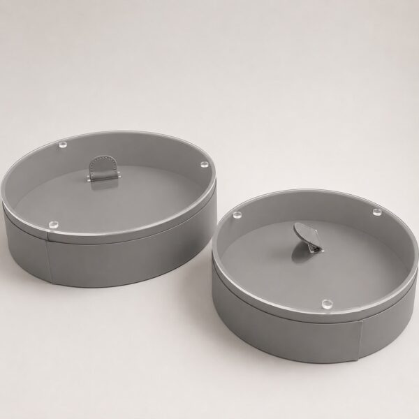 Eclipse Orbit Display Showcase Set of 2 With Lid- Grey