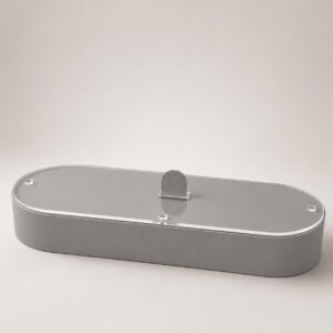 Eclipse Elongated Display Showcase With Lid-Grey