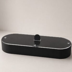Eclipse Elongated Display Showcase With Lid-Black