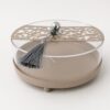 Layali Arabesque Round Serving Box- Grey